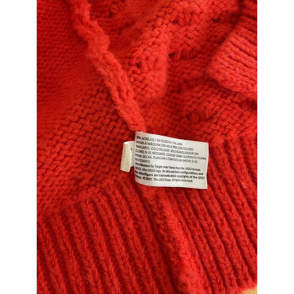 LEGO Target Women's Red Bobble Popcorn Knit Open Front Long Duster Sweater Sz M - Picture 9 of 9